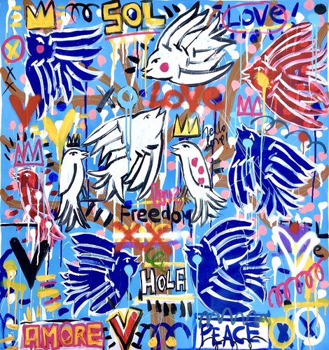 Hello Freedom van Mercedes Lagunas, Schilderij te koop op Singulart