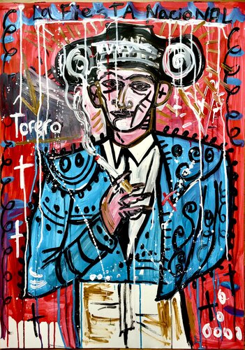 La Fiesta Nacional (Smoking) di Mercedes Lagunas, Opera su carta in vendita su Singulart