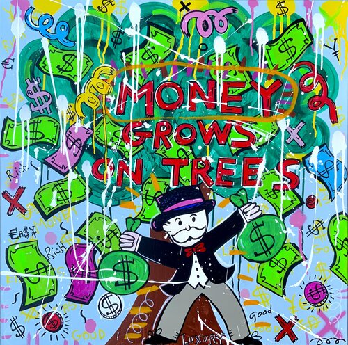 Money grows on Trees par Mercedes Lagunas, Peinture en vente sur Singulart