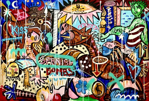 Spanish Bombs par Mercedes Lagunas, Peinture en vente sur Singulart