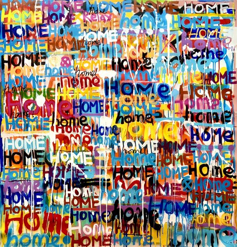 Colorful Home II par Mercedes Lagunas, Peinture en vente sur Singulart