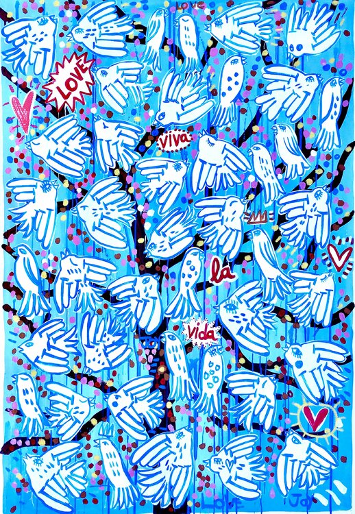 Viva la Vida. Doves of Peace. Mercedes Lagunas
