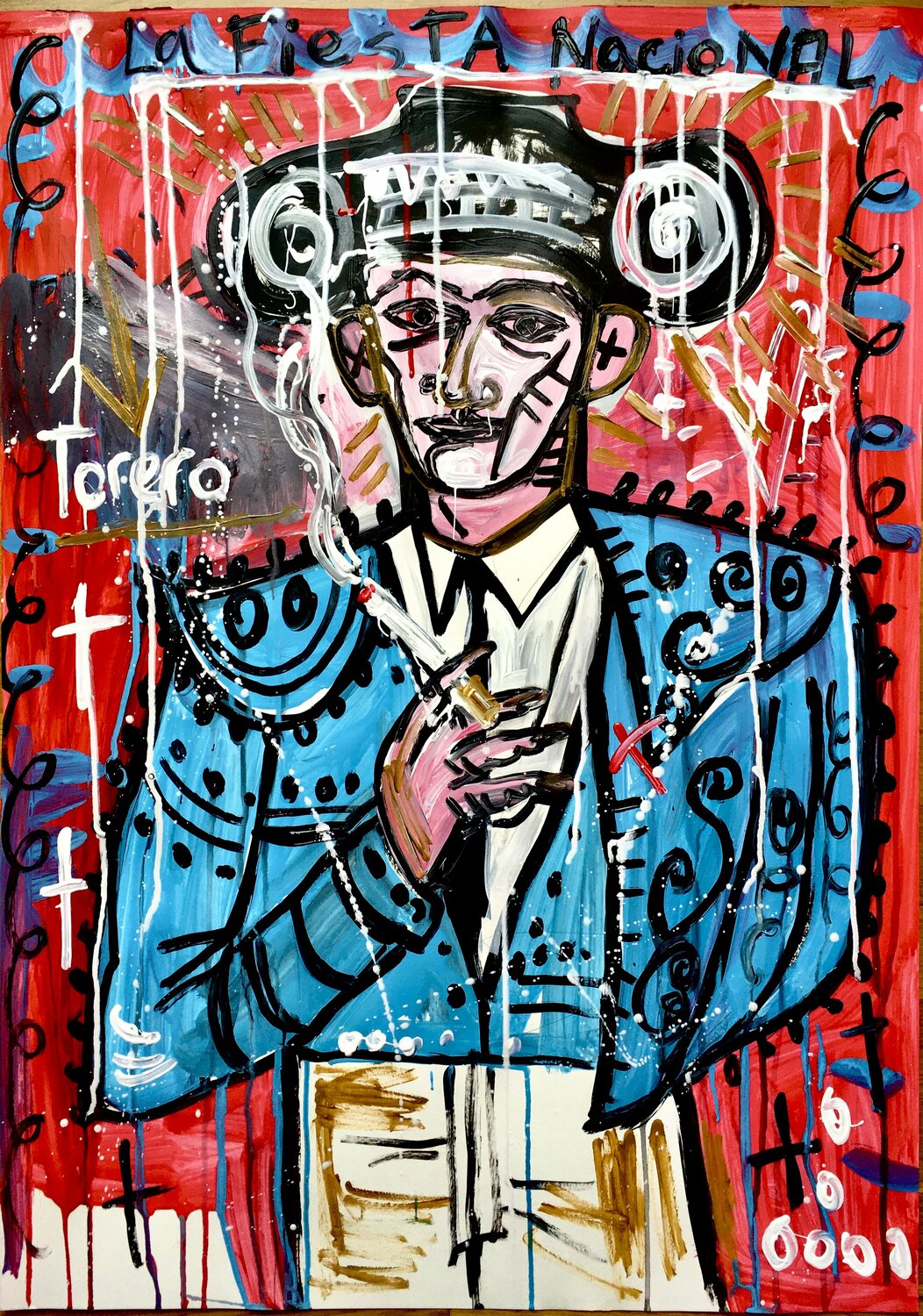 La Fiesta Nacional (Smoking) Mercedes Lagunas Werk auf Papier zu verkaufen