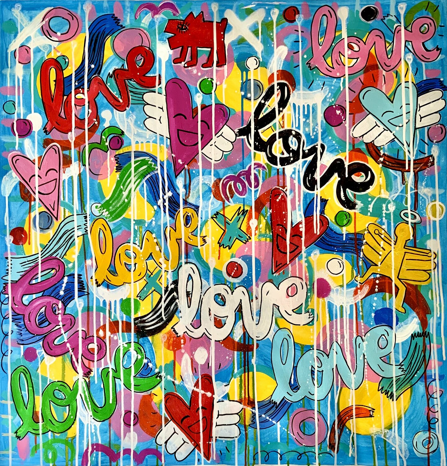 Amor y Alegria (Love and Joy) Mercedes Lagunas Originalgemälde zu verkaufen