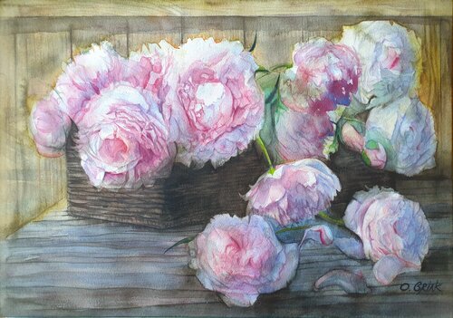 Peonies van Olga Brink, Schilderij te koop op Singulart