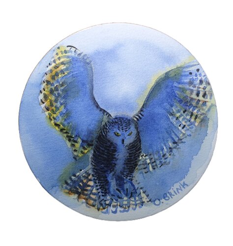 Snowy Owl by Olga Brink, Painting for Sale on Singulart