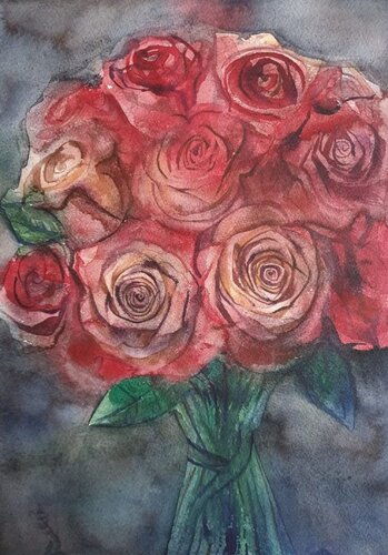 Red Roses von Olga Brink, Malerei kaufen auf Singulart