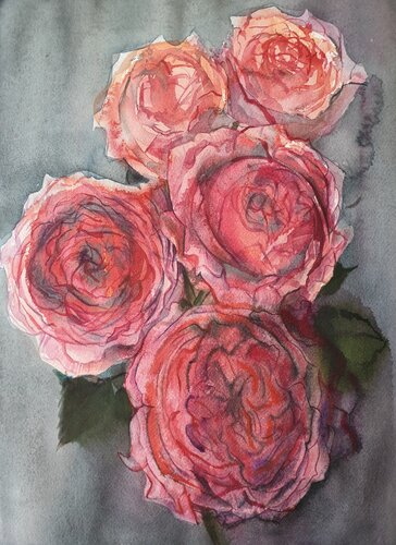Coral Roses von Olga Brink, Malerei kaufen auf Singulart