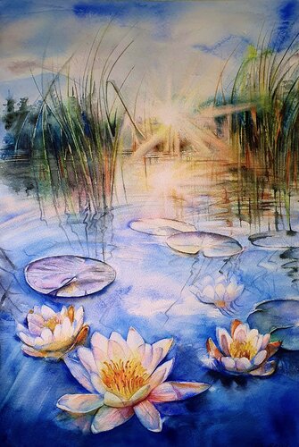 Water Lilies von Olga Brink, Malerei kaufen auf Singulart