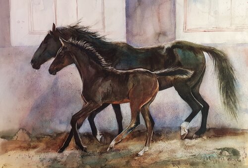 Horses von Olga Brink, Malerei kaufen auf Singulart