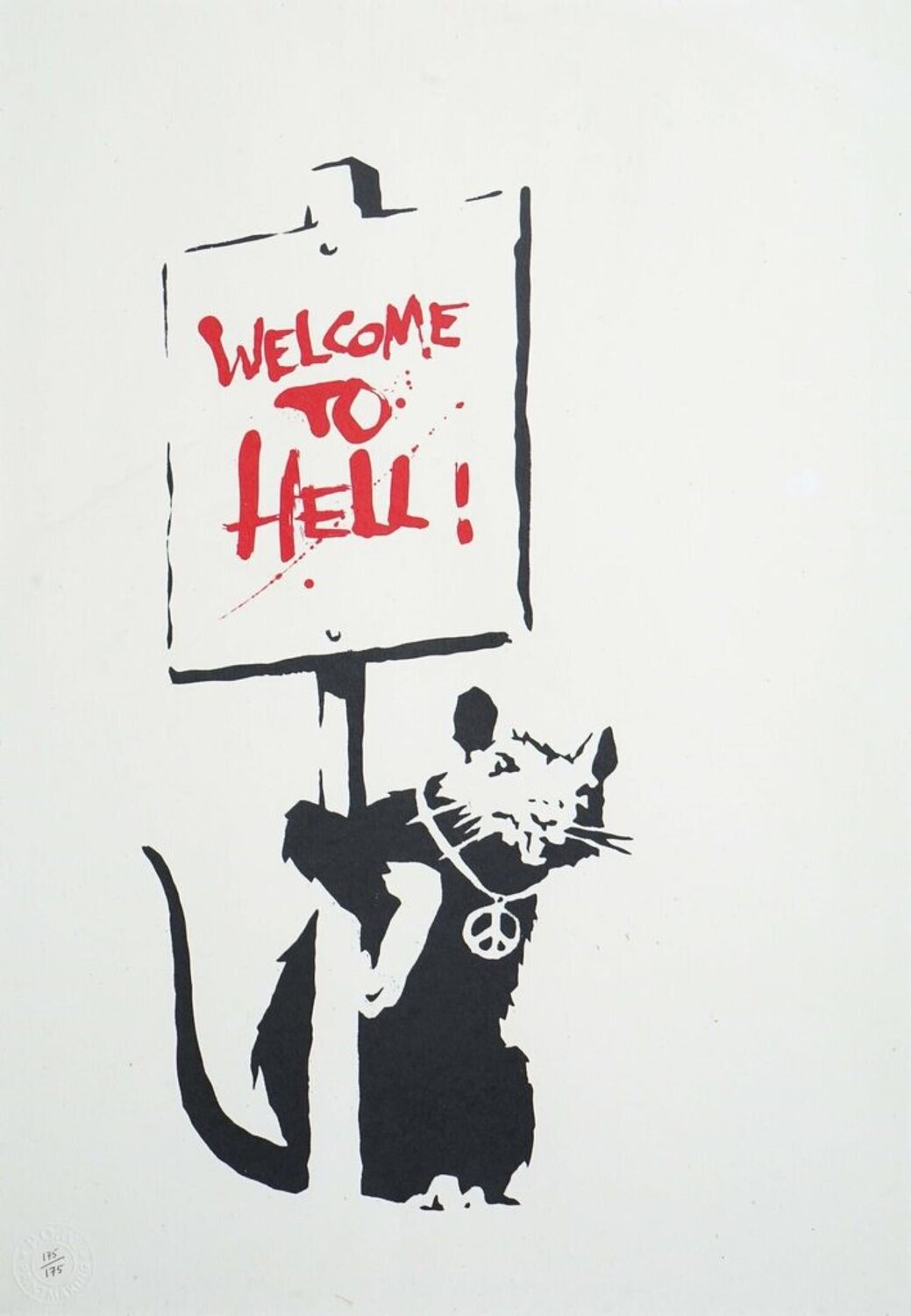Welcome To Hell (Red) Banksy Stampa in vendita