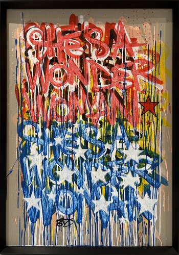 She’s a WONDER WOMAN von ED, Malerei kaufen auf Singulart