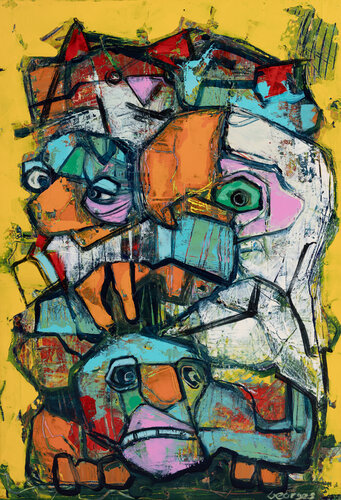 DANGERS AROUND THE NEST van Georges de Groot, Schilderij te koop op Singulart