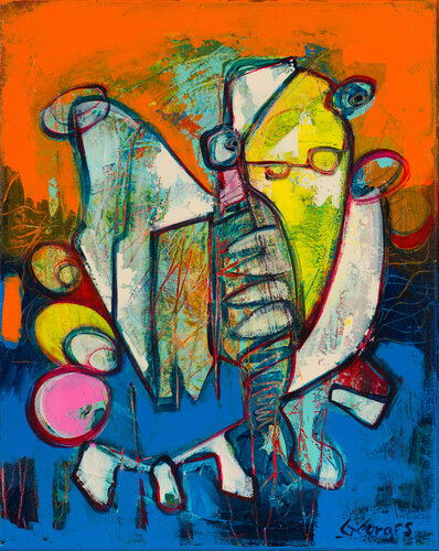 FREAKY BIRDS 04 by Georges de Groot, 회화 for Sale on Singulart