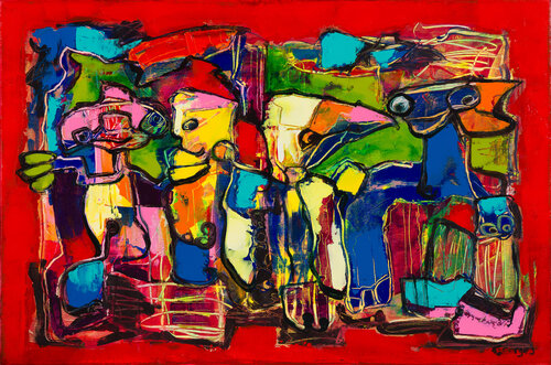 FIVE IN A ROW by Georges de Groot, 회화 for Sale on Singulart