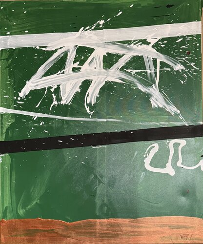 Strokes green, black, white, coppar.1 von David Utzon, Malerei kaufen auf Singulart