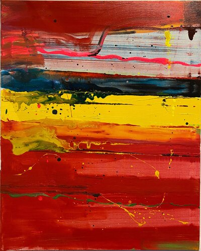 Strokes red, yellow, blue, green.1 de David Utzon, Pintura a la venta en Singulart