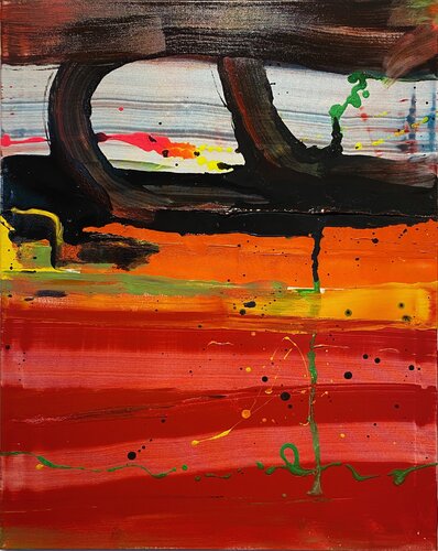 Strokes red, yellow, blue, green. 2 van David Utzon, Schilderij te koop op Singulart