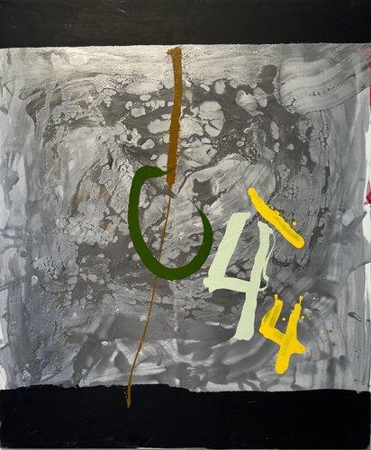 Strokes - black, silver 1 di David Utzon, Pittura in vendita su Singulart