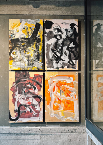 Strokes - wood - commission for the NEXT hostel Copenhagen. par David Utzon, Peinture en vente sur Singulart