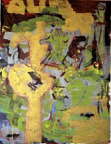 Untitled - on canvas - oil, acrylic, gold. by David Utzon, Painting for Sale on Singulart
