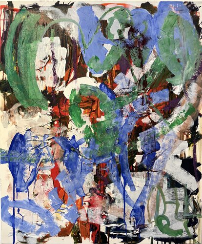 Untitled - on canvas - oil, acrylic, blue, green 2. von David Utzon, Malerei kaufen auf Singulart