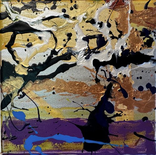 Strokes - gold 2 di David Utzon, Pittura in vendita su Singulart