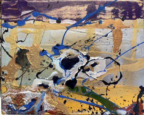 Strokes - black, gold 6 di David Utzon, Pittura in vendita su Singulart