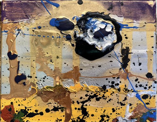 Strokes - black, gold 7 di David Utzon, Pittura in vendita su Singulart