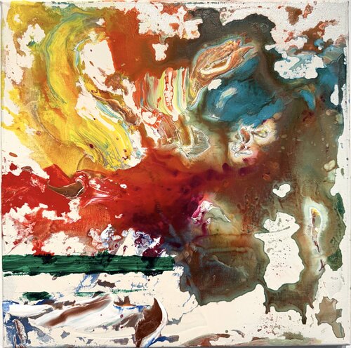 Strokes - untitled with green stripe - painting 2 von David Utzon, Malerei kaufen auf Singulart