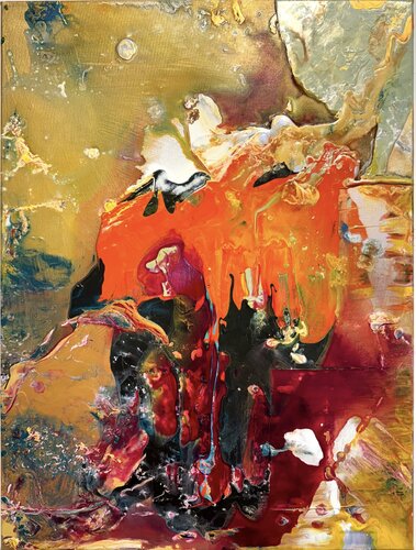 Untitled - gold, acrylic, water 3 by David Utzon, 회화 for Sale on Singulart