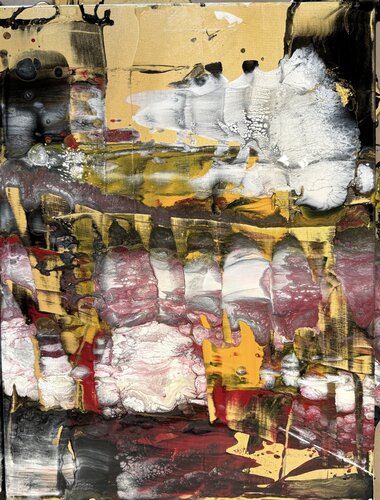 Red/gold/black 3 di David Utzon, Pittura in vendita su Singulart