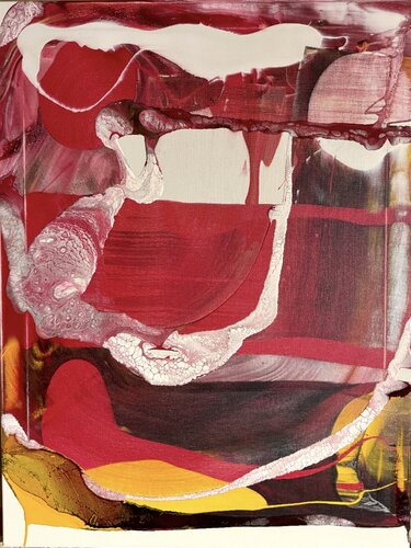 Strokes - red black yellow 1 van David Utzon, Schilderij te koop op Singulart