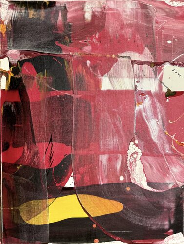 Strokes - red, black, yellow 2 di David Utzon, Pittura in vendita su Singulart