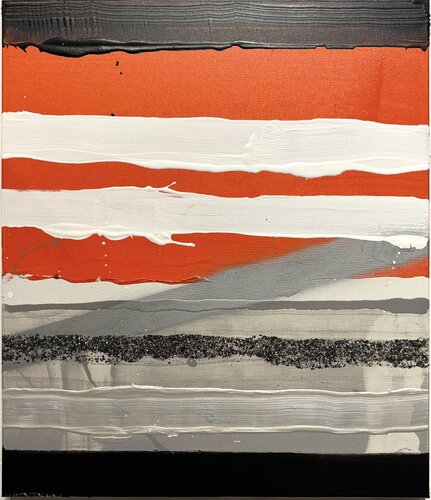Strokes - orange, grey, granite, black 2 von David Utzon, Malerei kaufen auf Singulart