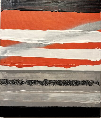 Strokes - orange, grey, granite, black 3 von David Utzon, Malerei kaufen auf Singulart