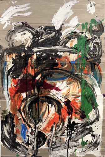Strokes cardboard 3 di David Utzon, Pittura in vendita su Singulart