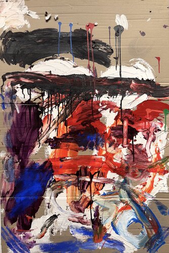 Strokes cardboard 4 di David Utzon, Pittura in vendita su Singulart
