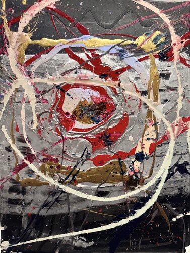 Circles black 3 di David Utzon, Pittura in vendita su Singulart