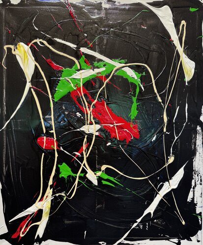 Cirkus red & black 1 by David Utzon, Painting for Sale on Singulart