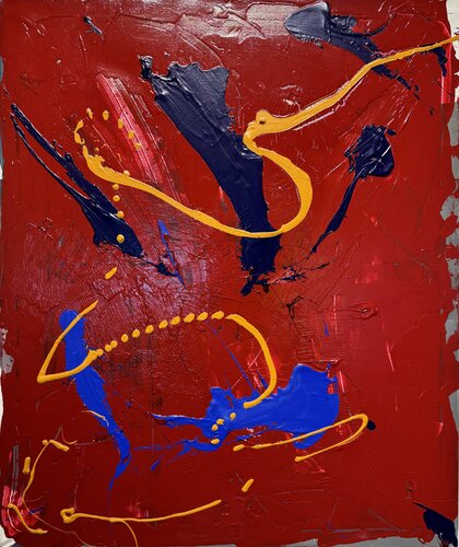 Cirkus red & black 2 di David Utzon, Pittura in vendita su Singulart