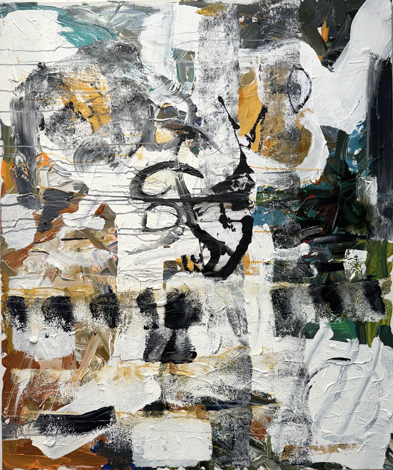 Untitled - collage/painting - on canvas - oil, acrylic, blue, white David Utzon Originalgemälde zu verkaufen