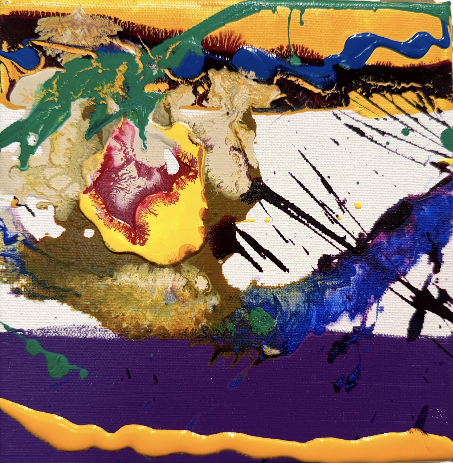 Strokes small, yellow purple blue 3 David Utzon