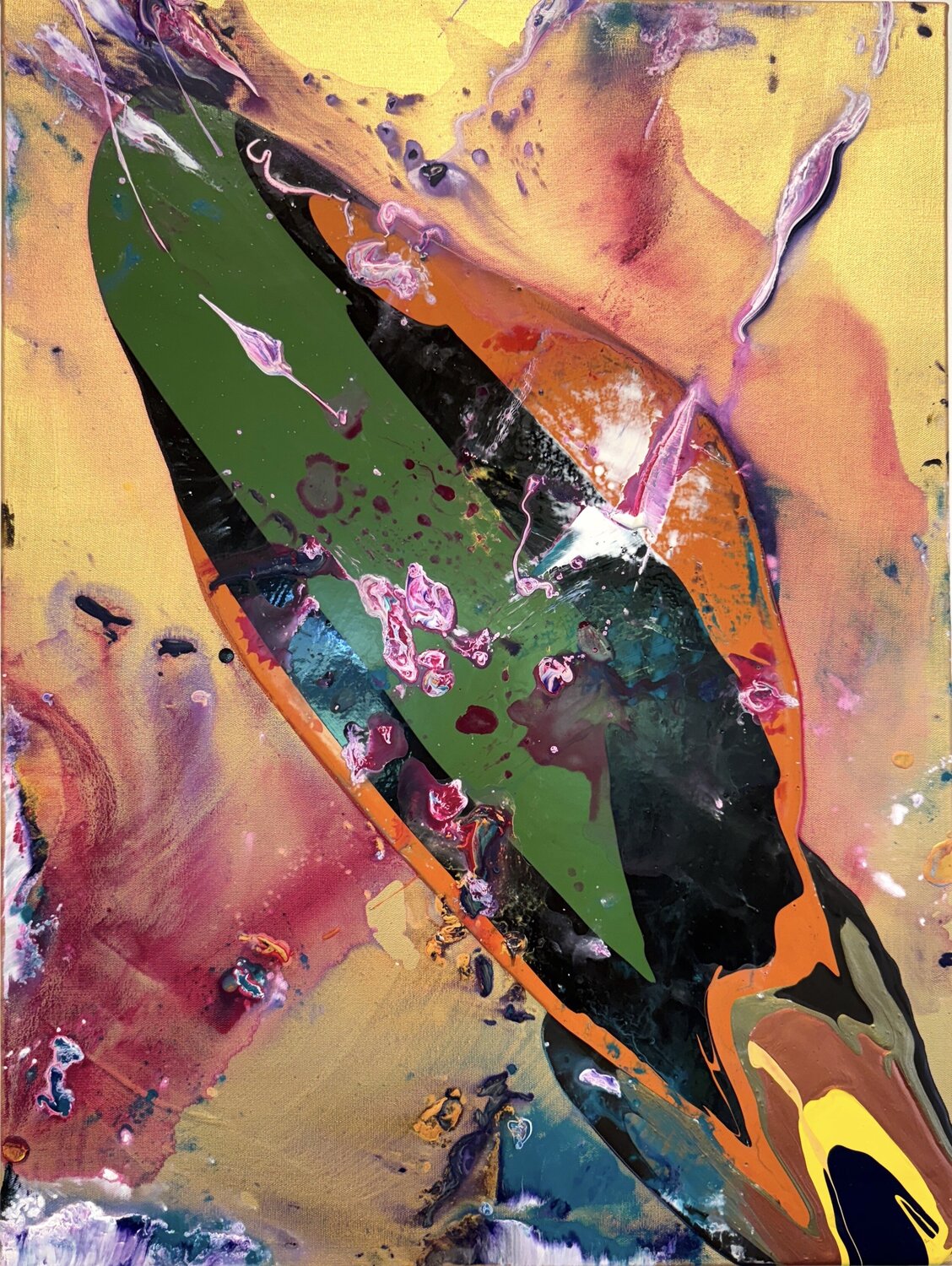 Untitled - gold, acrylic, water 2 David Utzon