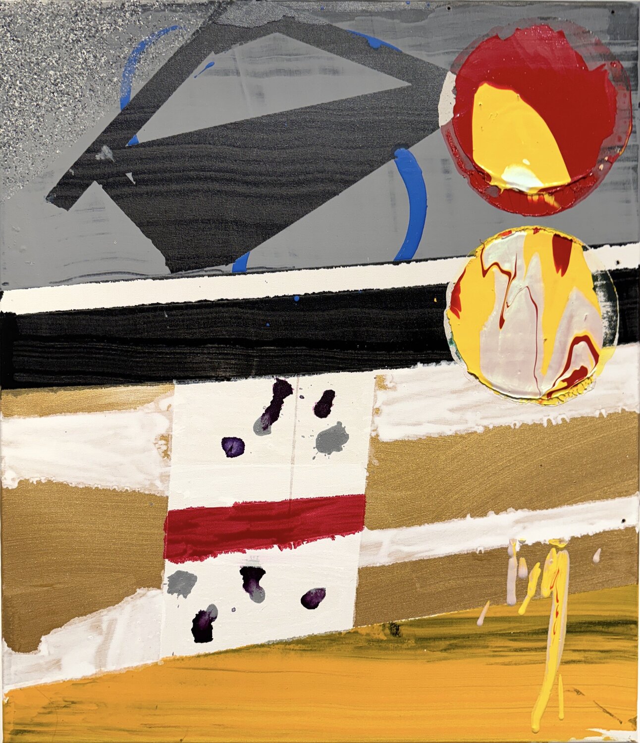 Strokes - gold, yellow, grey 2 David Utzon