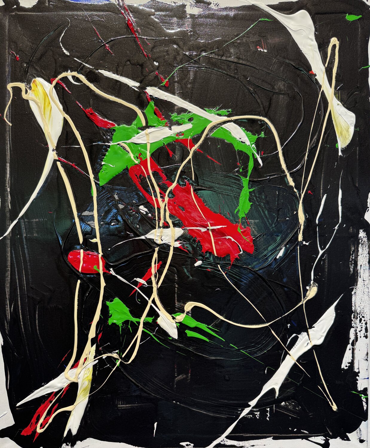 Cirkus red & black 1 David Utzon Original painting for sale