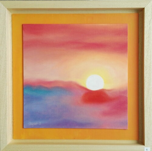 Ciel n°6 – Coucher estival by Charlène Chagnard, Painting for Sale on Singulart