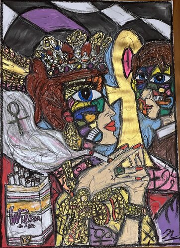 Ava Garnder & Frank Sinatra - van Anjo MR, Werk op papier te koop op Singulart