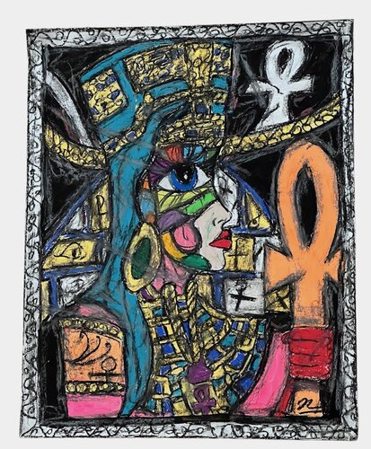 Portrait of Nefertiti par Anjo MR, Œuvre sur papier en vente sur Singulart