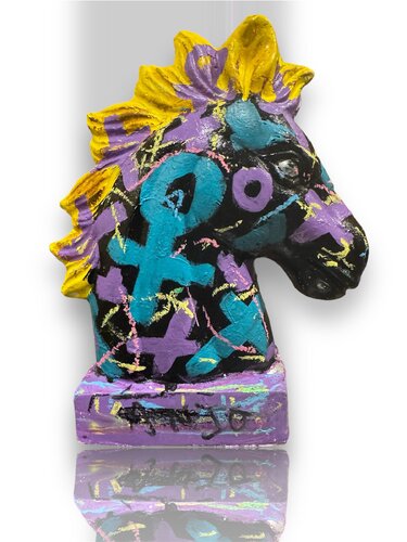 Horse Green Sculpture par Anjo MR, Peinture en vente sur Singulart